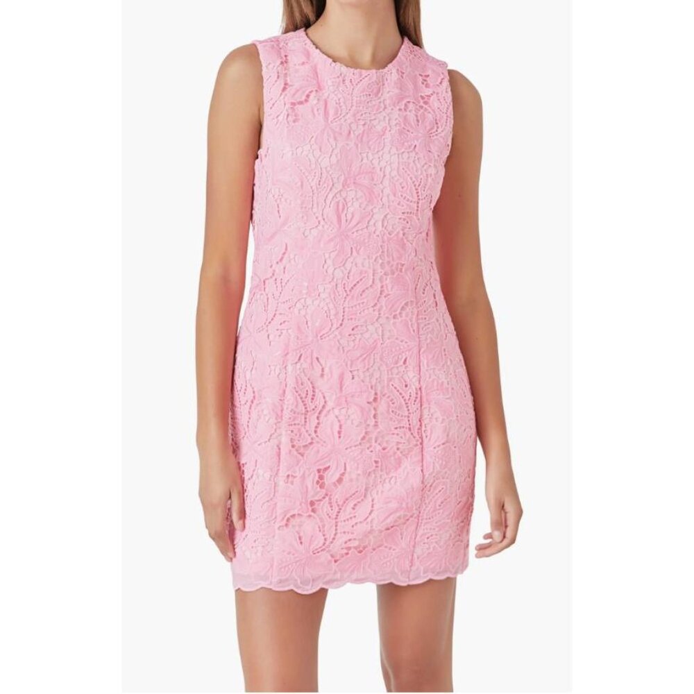 endless rose pink sequin lace mini dress